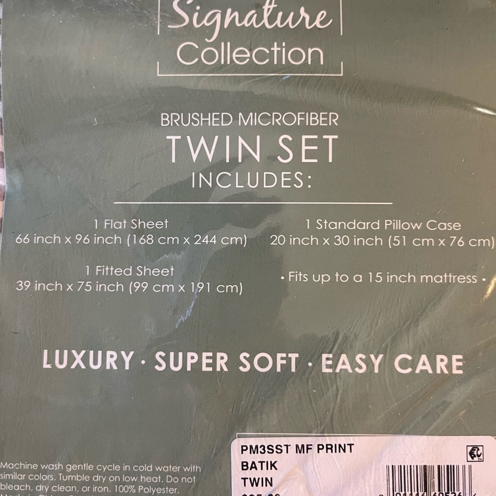 Signature Collection Brushed Microfiber Twin Set 3 Piece